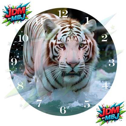 Impresiones de sublimación de relojes de 20 cm x 20 cm, inspirados en pájaros, perros y tigres.