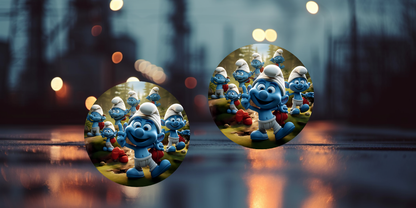 Impresiones de sublimación de posavasos para coche de Pitufo (8 por página)