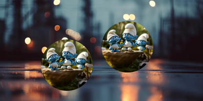 Impresiones de sublimación de posavasos para coche de Pitufo (8 por página)