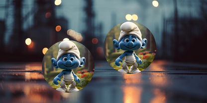 Impresiones de sublimación de posavasos para coche de Pitufo (8 por página)