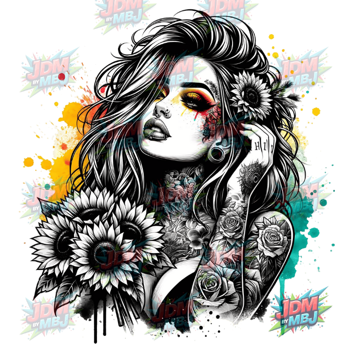 Iron On - Tattoo Girl DTF 25cm