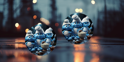 Impresiones de sublimación de posavasos para coche de Pitufo (8 por página)