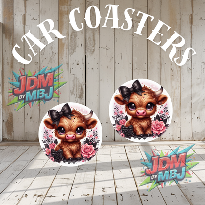 Juego de 2 posavasos para coche fabricados