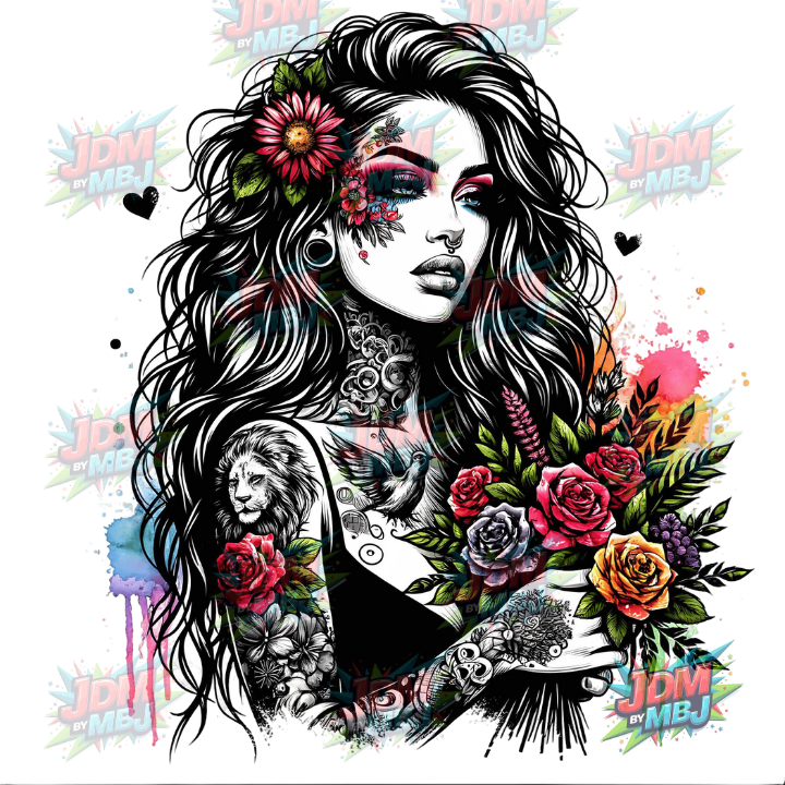 Iron On - Tattoo Girl DTF 25cm