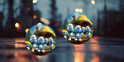 Impresiones de sublimación de posavasos para coche de Pitufo (8 por página)