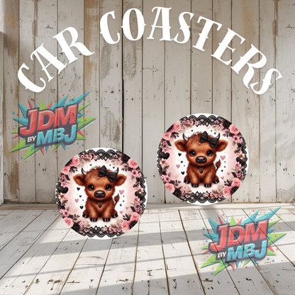 Juego de 2 posavasos para coche fabricados