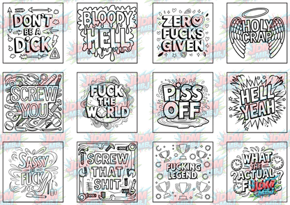 Swear Words "Bold & Easy" Volume 2 Digital Colouring Pages