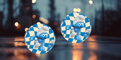 Impresiones de sublimación de posavasos para coche de Pitufo (8 por página)