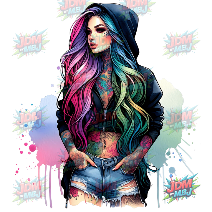 Iron On - Tattoo Girl DTF 25cm