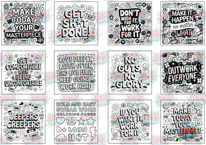 Swear Words "Bold & Easy" Volume 6 Digital Colouring Pages