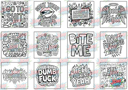 Swear Words "Bold & Easy" Volume 4 Digital Colouring Pages