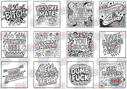 Swear Words "Bold & Easy" Volume 3 Digital Colouring Pages