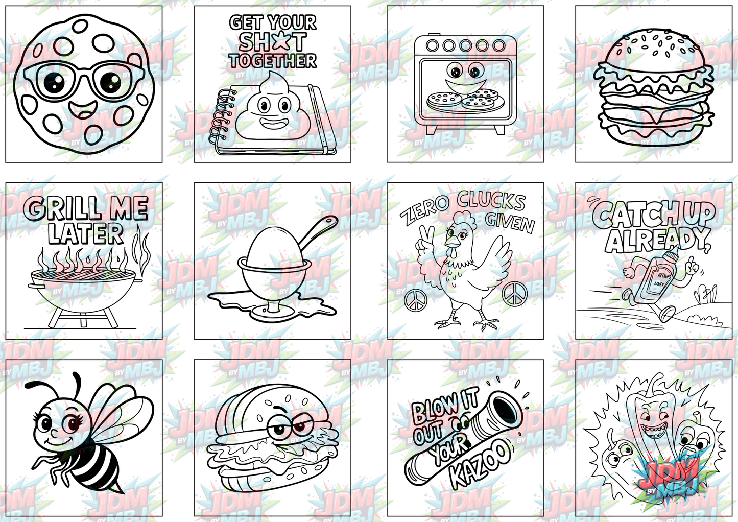 Funny Swearing Digital Colouring Pages