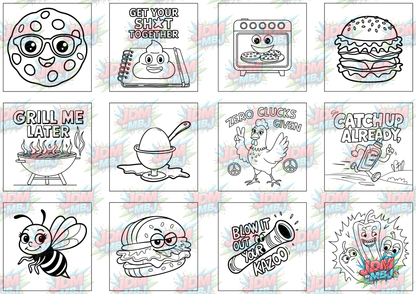 Funny Swearing Digital Colouring Pages