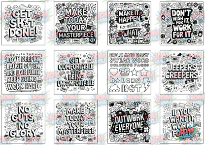 Swear Words "Bold & Easy" Volume 7 Digital Colouring Pages