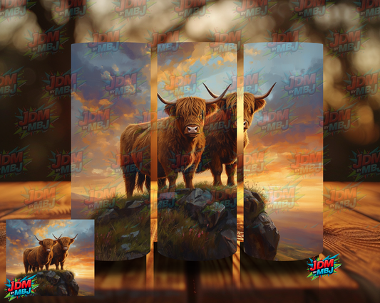Two Highland Cows On Rocks Sublimation Prints