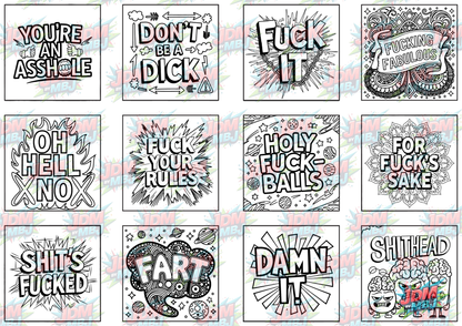 Swear Words "Bold & Easy" Volume 1 Digital Colouring Pages