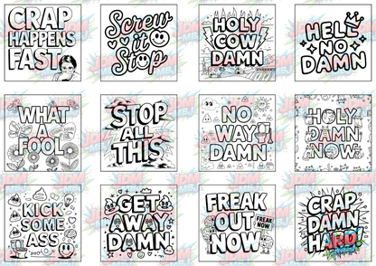Swear Words "Bold & Easy" Volume 5 Digital Colouring Pages