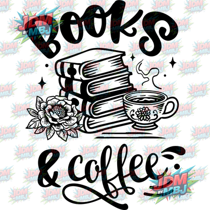 Iron On - Books & Coffee DTF 20cm