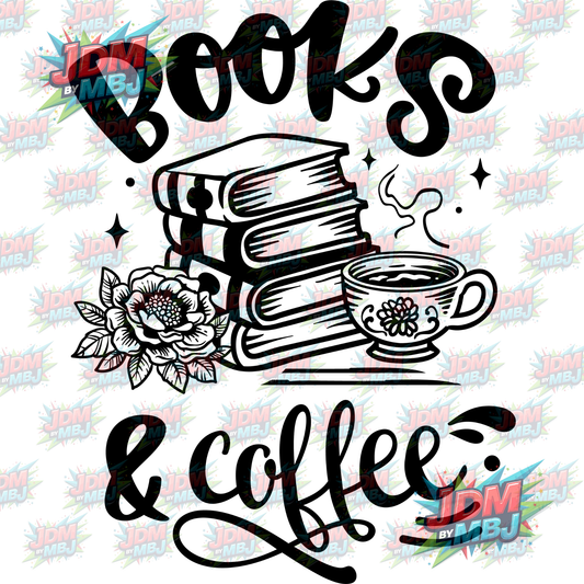 Iron On - Books & Coffee DTF 20cm