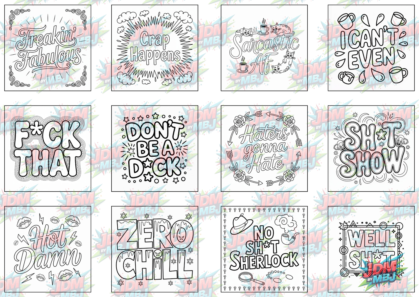 Seriously Fuck OFF Digital Colouring Pages