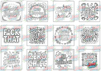 Seriously Fuck OFF Digital Colouring Pages