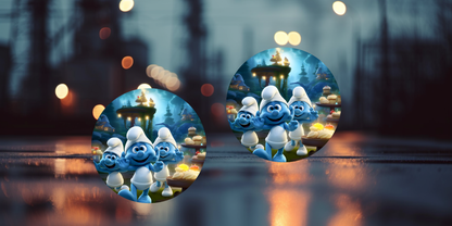 Impresiones de sublimación de posavasos para coche de Pitufo (8 por página)