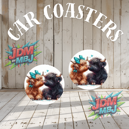 Juego de 2 posavasos para coche fabricados