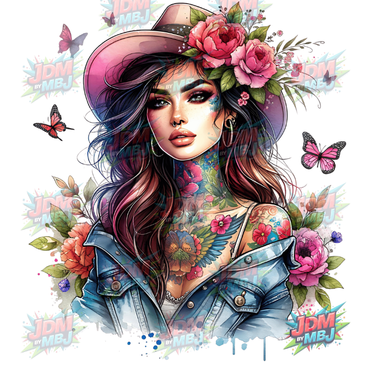 Iron On - Tattoo Girl DTF 25cm