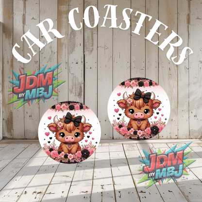 Juego de 2 posavasos para coche fabricados