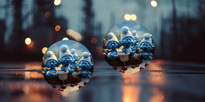 Impresiones de sublimación de posavasos para coche de Pitufo (8 por página)