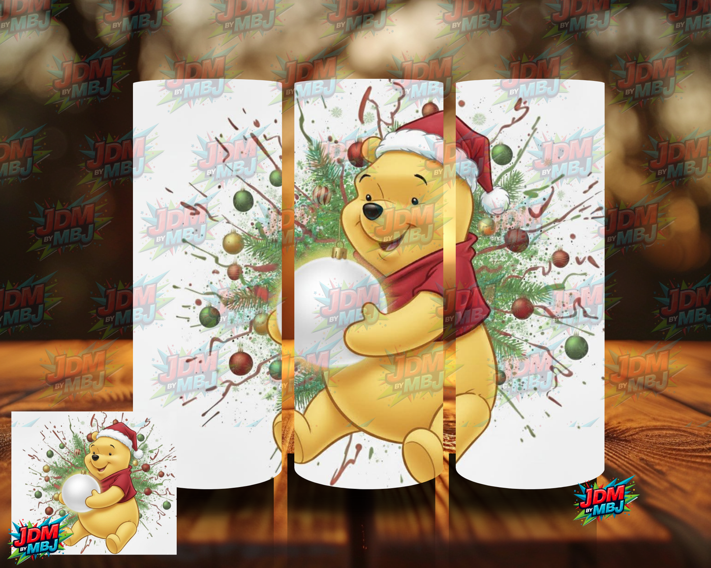 Inspired by Pooh Bear Christmas Ball Sublimation Prints