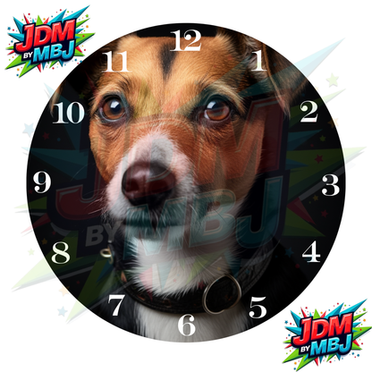 Impresiones de sublimación de relojes de 20 cm x 20 cm, inspirados en pájaros, perros y tigres.