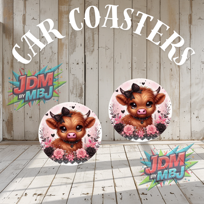 Juego de 2 posavasos para coche fabricados