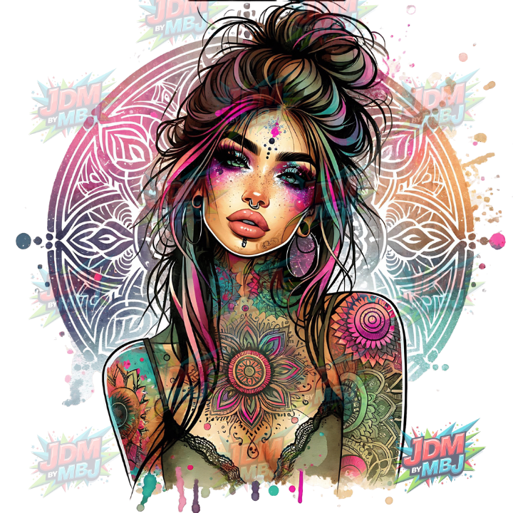 Iron On - Tattoo Girl DTF 25cm