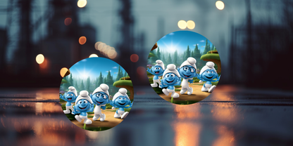 Impresiones de sublimación de posavasos para coche de Pitufo (8 por página)