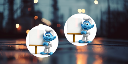 Impresiones de sublimación de posavasos para coche de Pitufo (8 por página)