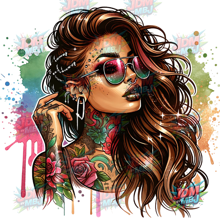 Iron On - Tattoo Girl DTF 25cm