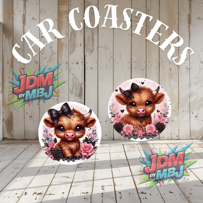 Juego de 2 posavasos para coche fabricados