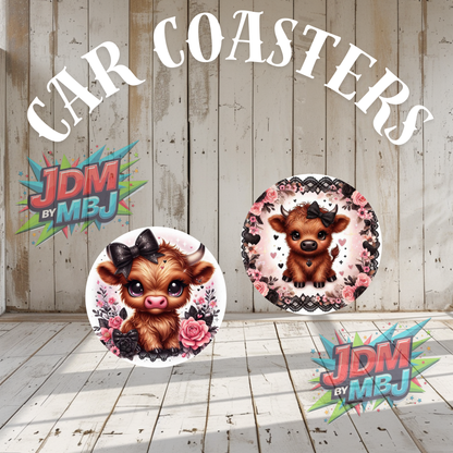 Juego de 2 posavasos para coche fabricados