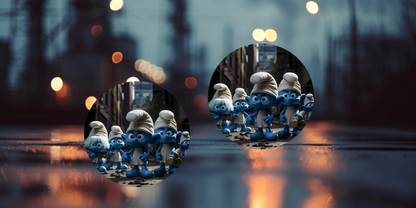 Impresiones de sublimación de posavasos para coche de Pitufo (8 por página)