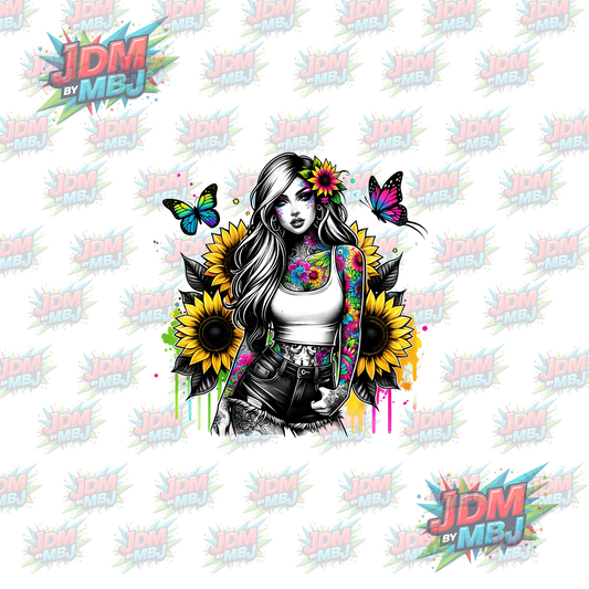 Iron On - Tattoo Girl DTF
