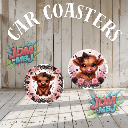 Juego de 2 posavasos para coche fabricados