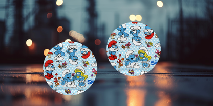 Impresiones de sublimación de posavasos para coche de Pitufo (8 por página)