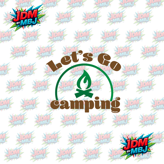 Iron On - Lets Go Camping DTF 20cm