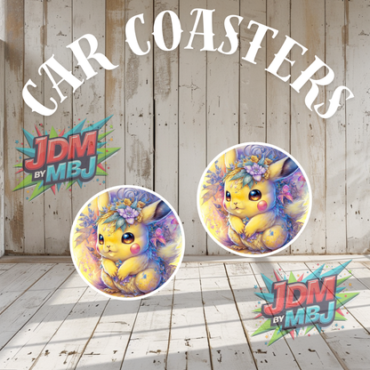 Juego de 2 posavasos para coche fabricados