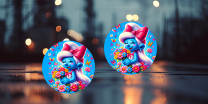 Impresiones de sublimación de posavasos para coche de Pitufo (8 por página)