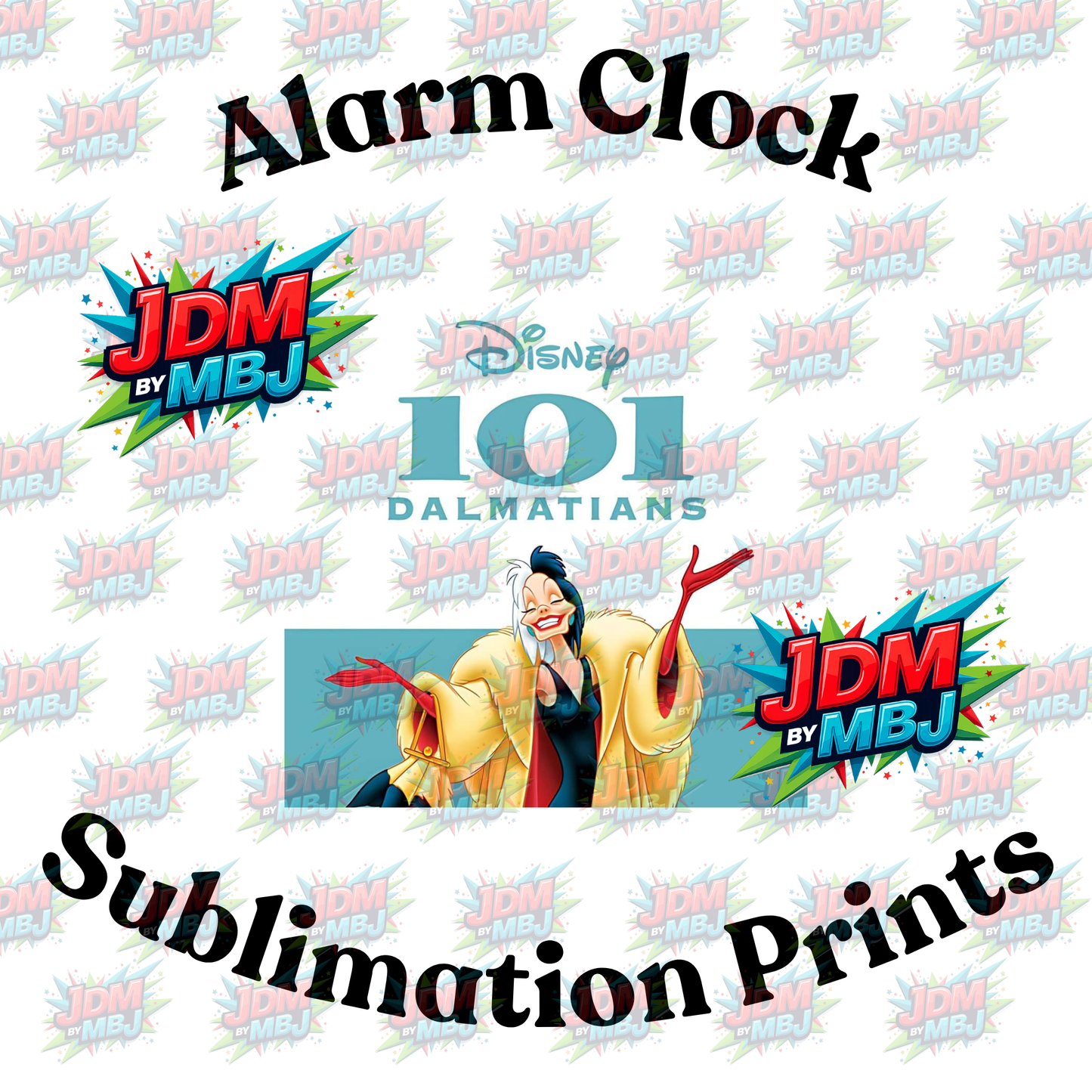 Inspired by 101 Dalmatian Alarm Clock Sublimation Prints