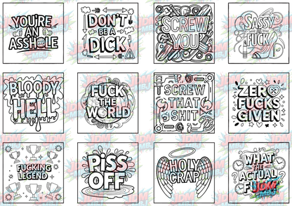 Swear Words "Bold & Easy" Volume 1 Digital Colouring Pages