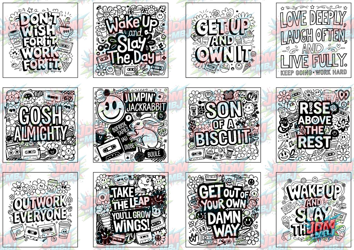 Swear Words "Bold & Easy" Volume 6 Digital Colouring Pages